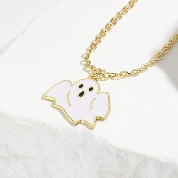 Neiman Marcus 14K Gold Plated Ghost Halloween Necklace - Picture 3 of 5